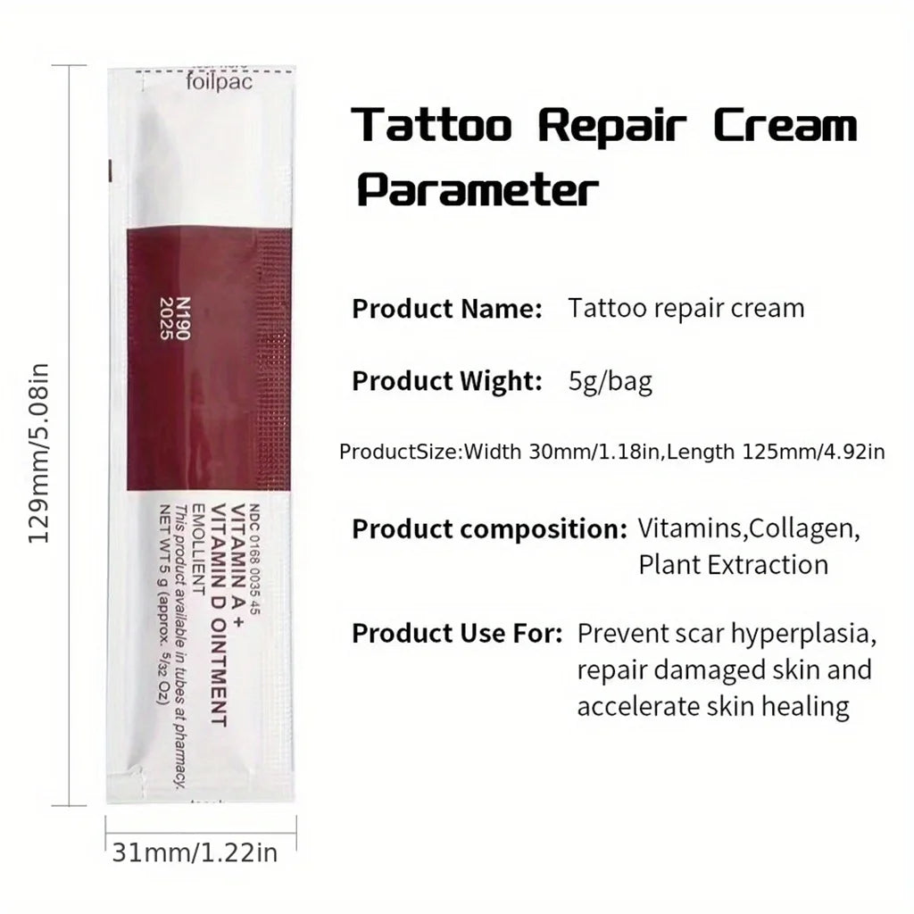 20/100pc Tattoo Aftercare Cream Care Lotion Anti Scar Vitamin Ointment Permanent Makeup  Supplies Eyebrow Eyeliner Lips Cream 5G