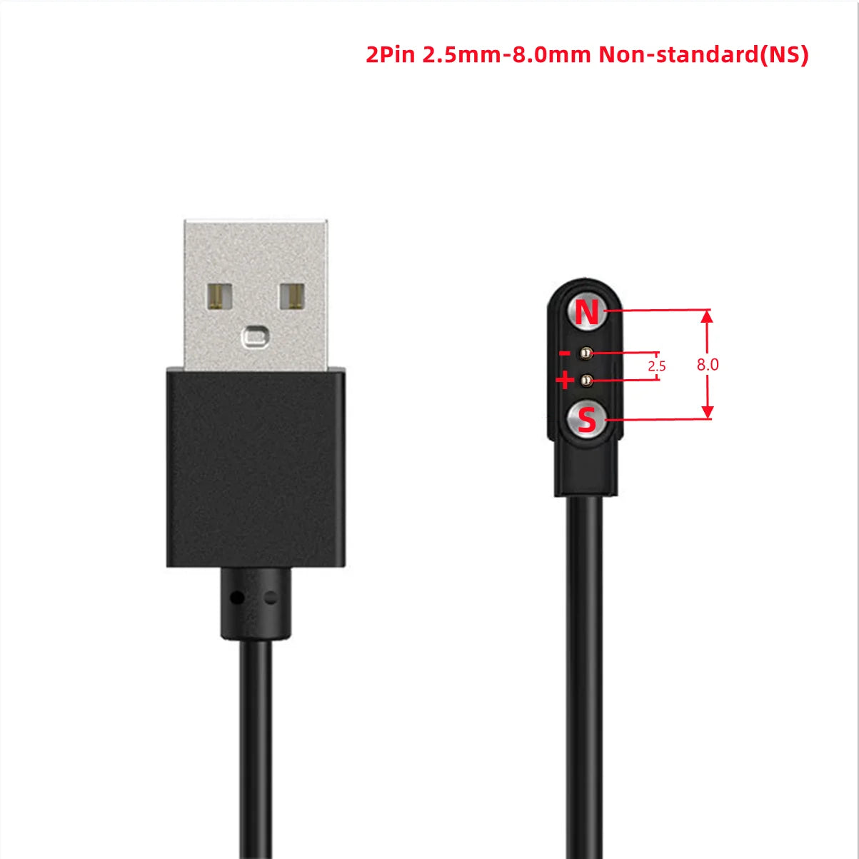 Smart Watch Magnetic USB Charger 2pin 4pin Charging Cable Line Cord Power Adapter Long Wire For Smartwatch Juicer Beauty Devices