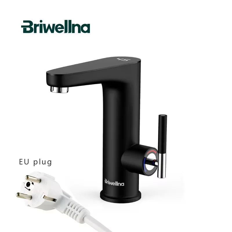 Briwellna Electric Water Heater Hot Water Faucet 2 in 1 Basin Tap Tankless Geyser 220V Instant Water Heater Faucet For Home