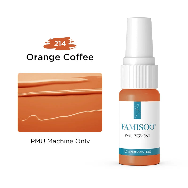 FAMISOO 15ml Permanent Makeup Pigment Microblading Paint Ink Body Art Eyebrows Eyeliner Tattoo Inks Makeup Supplies 0.5OZ