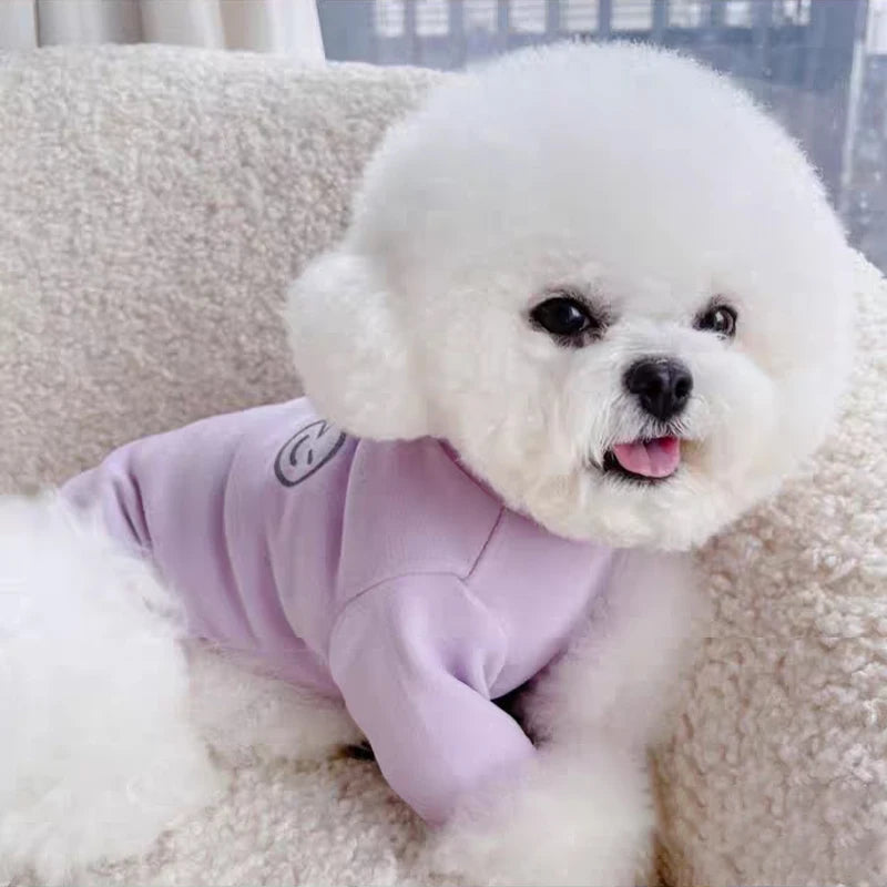 Solid Pet Fleece Dog Hoodies High Collar Dog Clothes Autumn Winter Puppy Warm Clothes Plush Dog Undershirt Chihuahua Cat Shirts