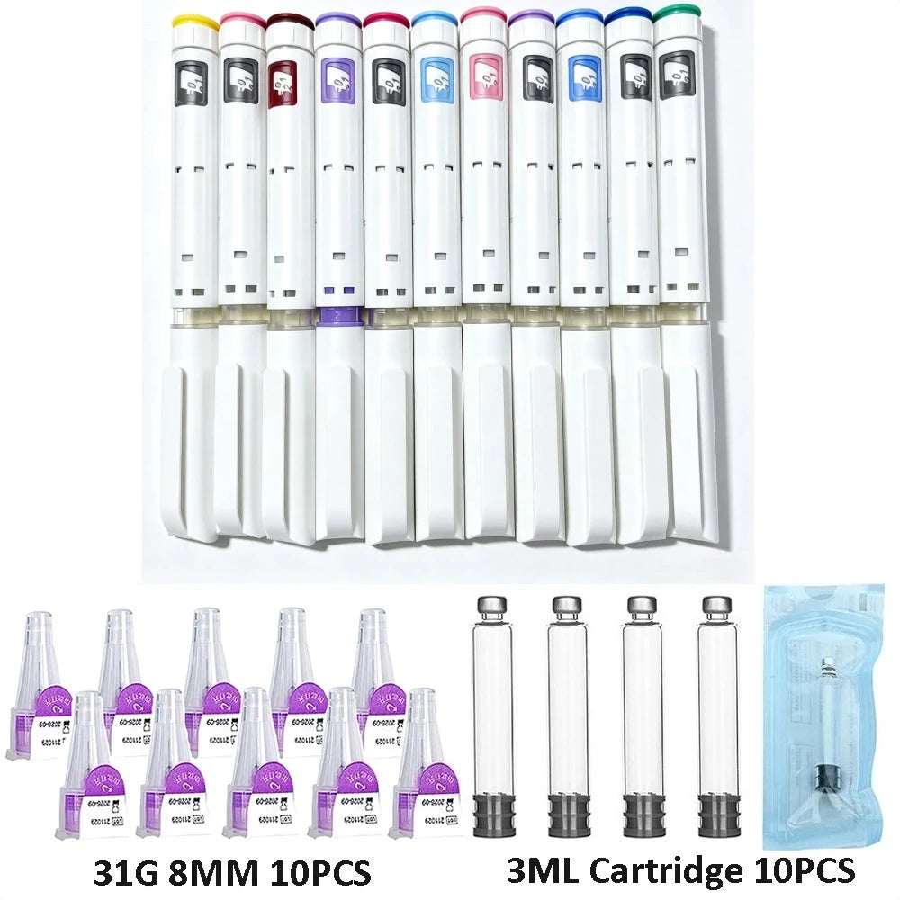 Hot Sale 10PCS Set 60IU Plastic Disposable Injection Pen With 3ml Glass Vial 31G 8MM Needle for Daily Tattoo Pen Use
