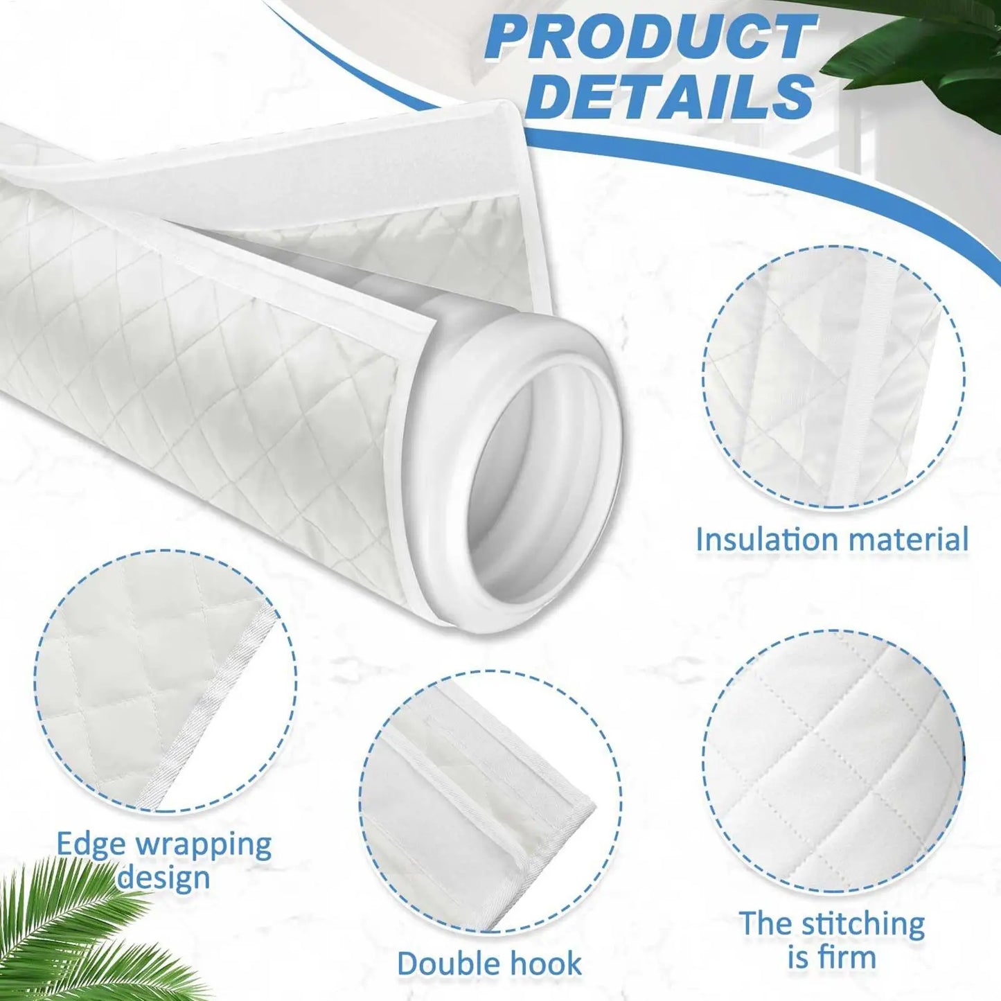 Portable AC Hose Insulation Sleeve Thermal Pipe Sleeve Portable Air Conditioner Hose Cover for 5 & 5.9inch Diameter Home Garage