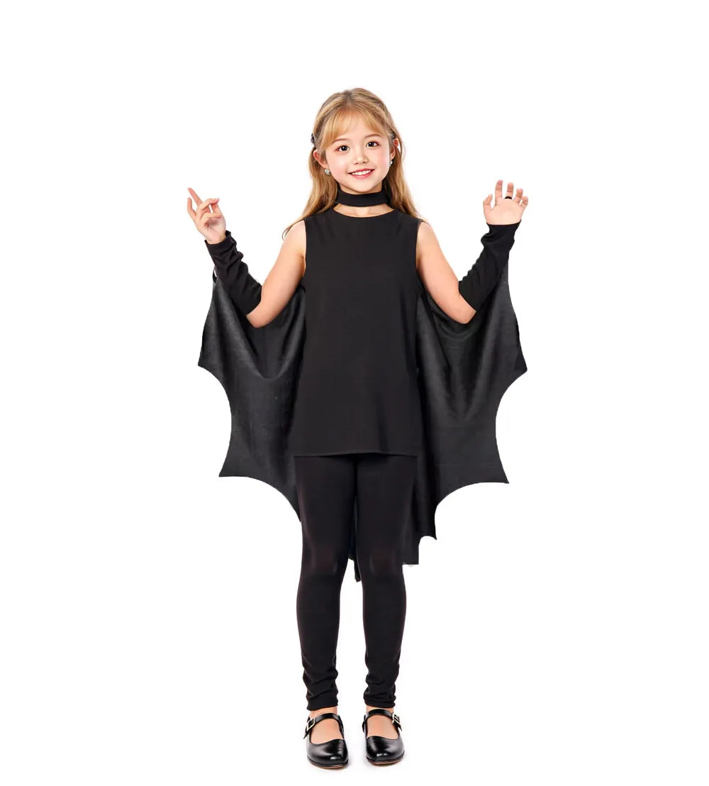 2025 New Cosplay Costumes Fashion Festival Play Halloween Bat Cape Kids Adult One-Piece Black Mask Halloween Play Costume