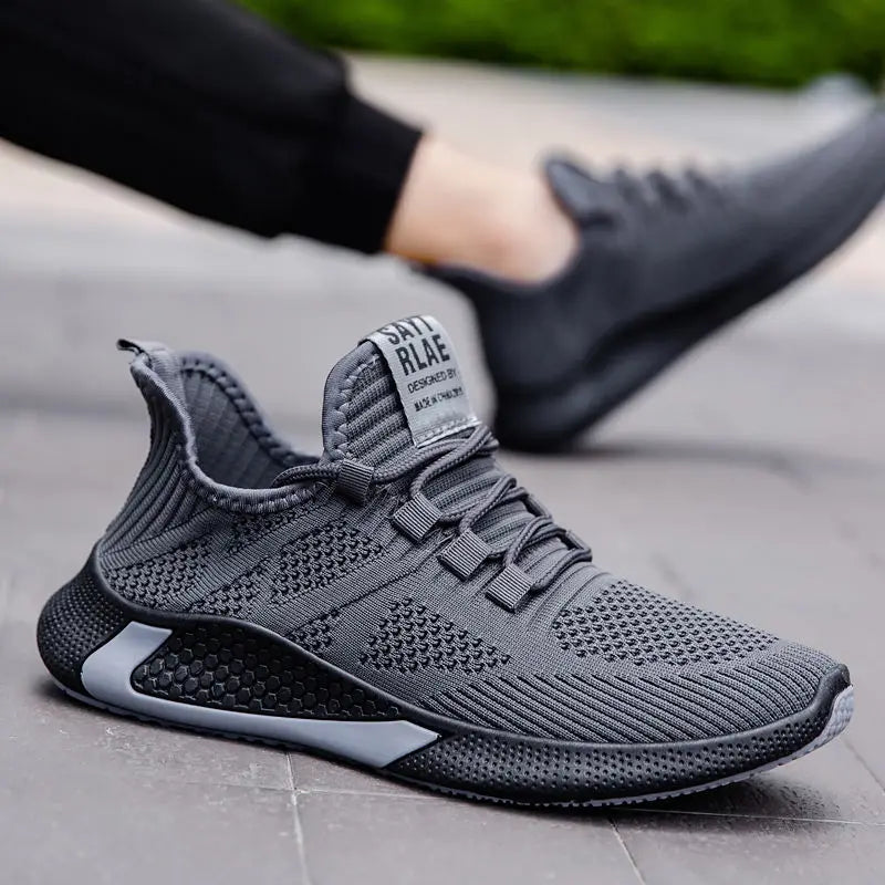 Men Casual Running Shoes Breathable Outdoor Sport Shoes Men Lightweight Facial Elastic Soft Bottom Casual Shoe Training Footwear