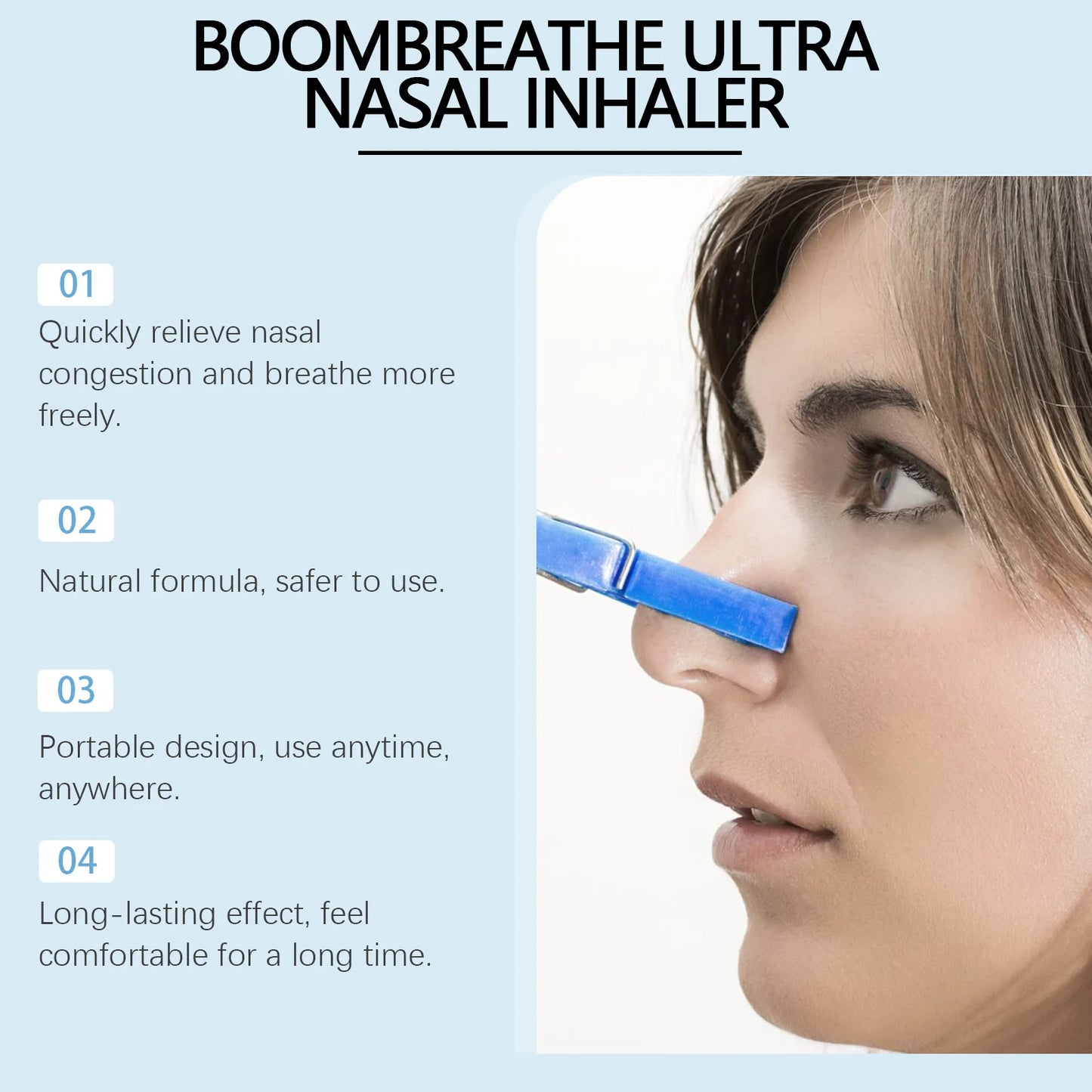 Herbal Soothing Inhaler Cleaning Nasal Improve Discomfort Gentle and Non-irritating Nasal Inhaler Long-Lasting Refreshing