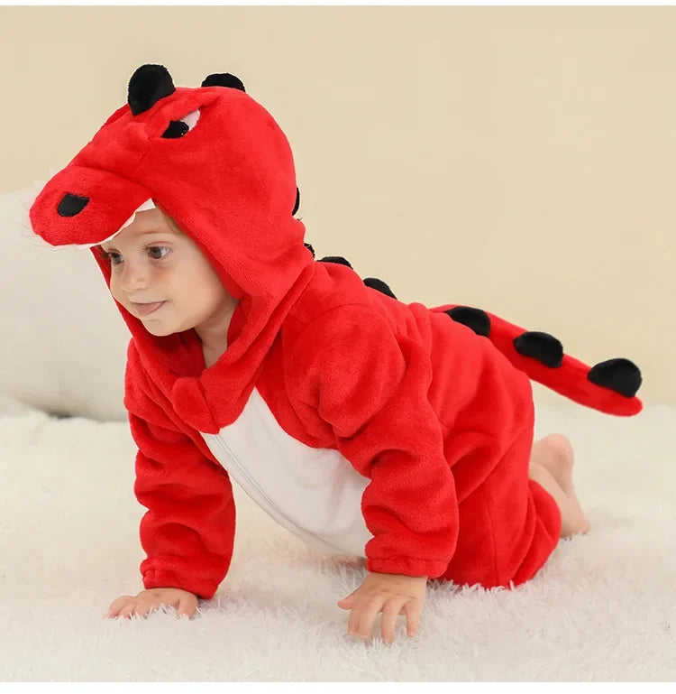 Newborn Baby Deer Animal Cartoon Romper Clothes Girls Pajamas Long Sleeve Hooded Onesies Infant Boys Costumes For Christmas