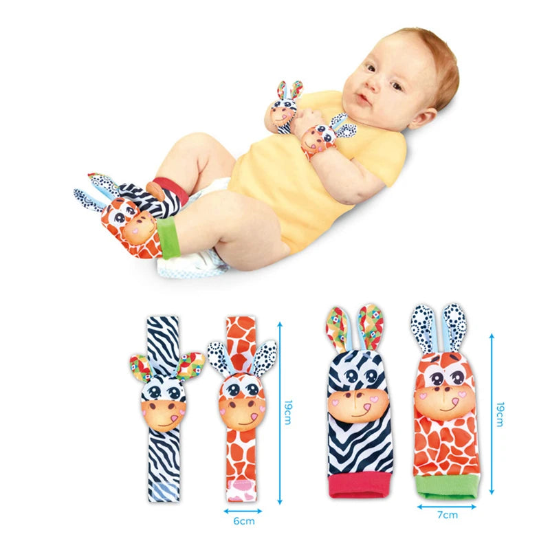 0-12 Months Baby Sock Rattles Cartoon Children Infant Wrist Strap Rattle Toys Baby Rattle Socks Wrist Baby Rattles Newborn Toy