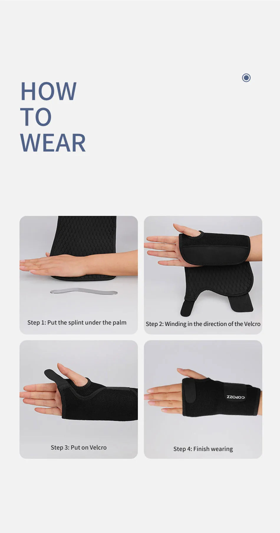 COPOZZ Ski Wristbands Unisex Wrist Wear-resistant Non-slip Protection Sweat Bands Running Fitness Sports Protection Equipment