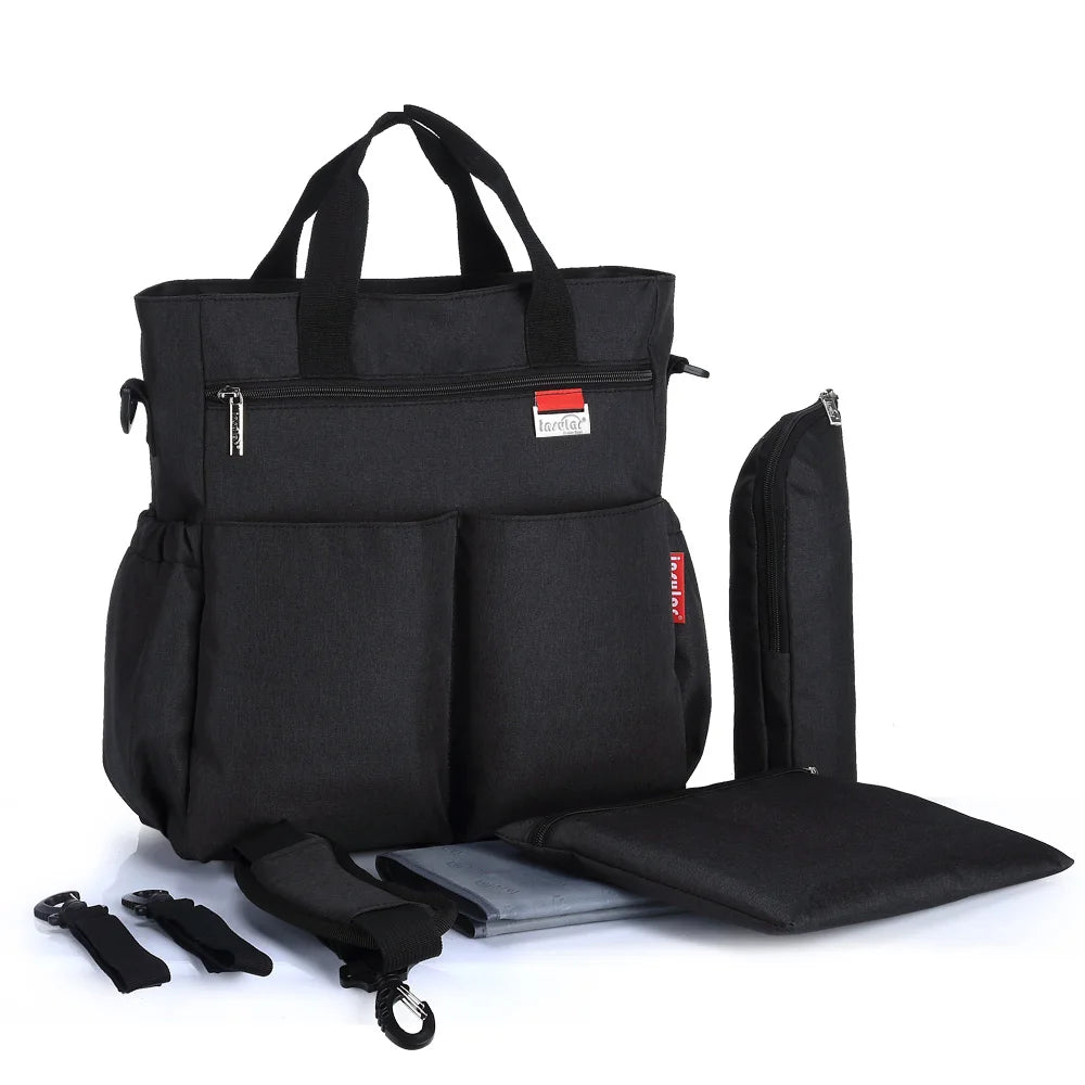 Fashionable Insular Baby Diaper Bag for Mothers Waterproof Multifunctional Nappy Organizer with Stroller Strap Changing Bag