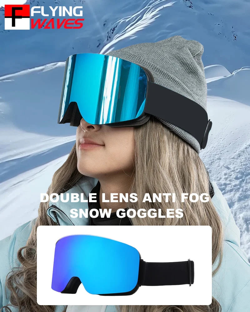 Double Layer Anti-Fog Adult Ski Goggles Outdoor Sports Snowboard Snowmobile Glasses Eyewear Full REVO Coating Snow Goggles UV400