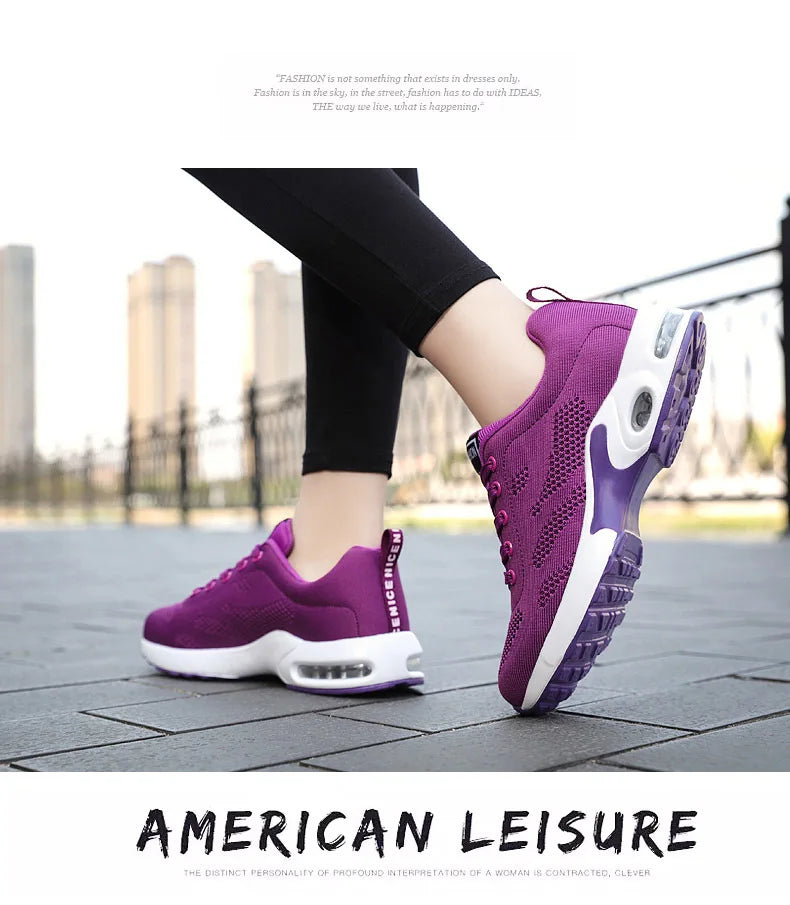 Women Mesh Breathable Casual Sneakers Lace-up Vulcanized Shoes Ladies Platform Sneakers Female Shoes Plus Size Zapatos De Mujer