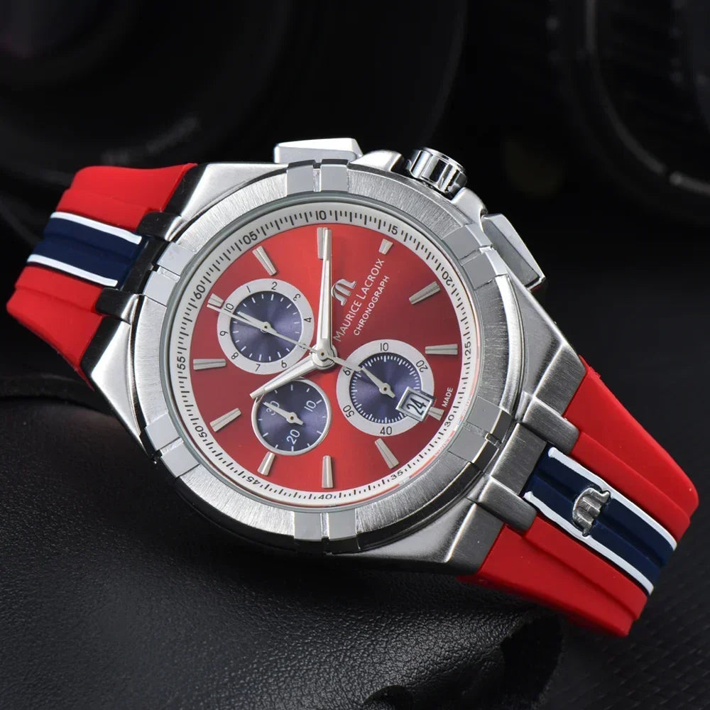 High Quality Maurice Lacroix Brand Watches For Mens Multifunction Chronograph WristWatch Business Precious Quartz AAA Male Clock