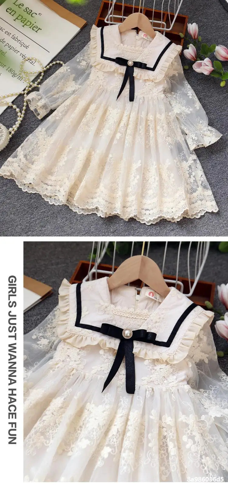 2024 Girls Lace Dress New Childrens Bow Princess Dress Girl Baby Dress Kids Sweet Designable Cute Dresses for Girls