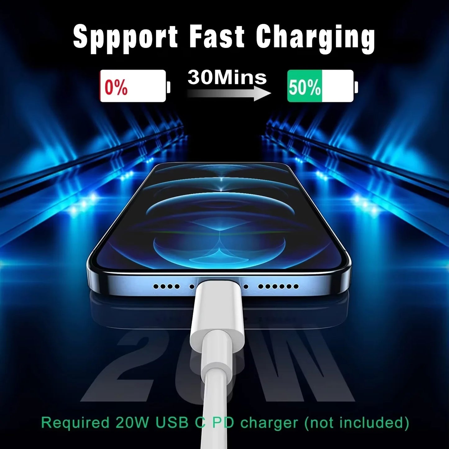 3PCS 5PCS TPE Cable USB C to LIghtning Charging for iPhone Charger Cord Compatible for iPhone 14 13 12 11 Pro Max