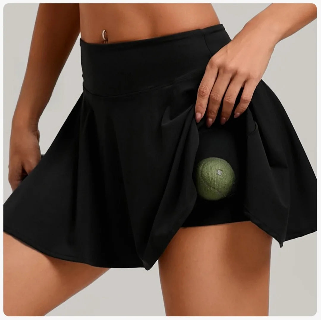 Women's Tennis Skirt Sets Golf High Waist Hip-lifting Anti-Exposure Pokets Fitness Running Sports Beauty Back Vest Workout Suits