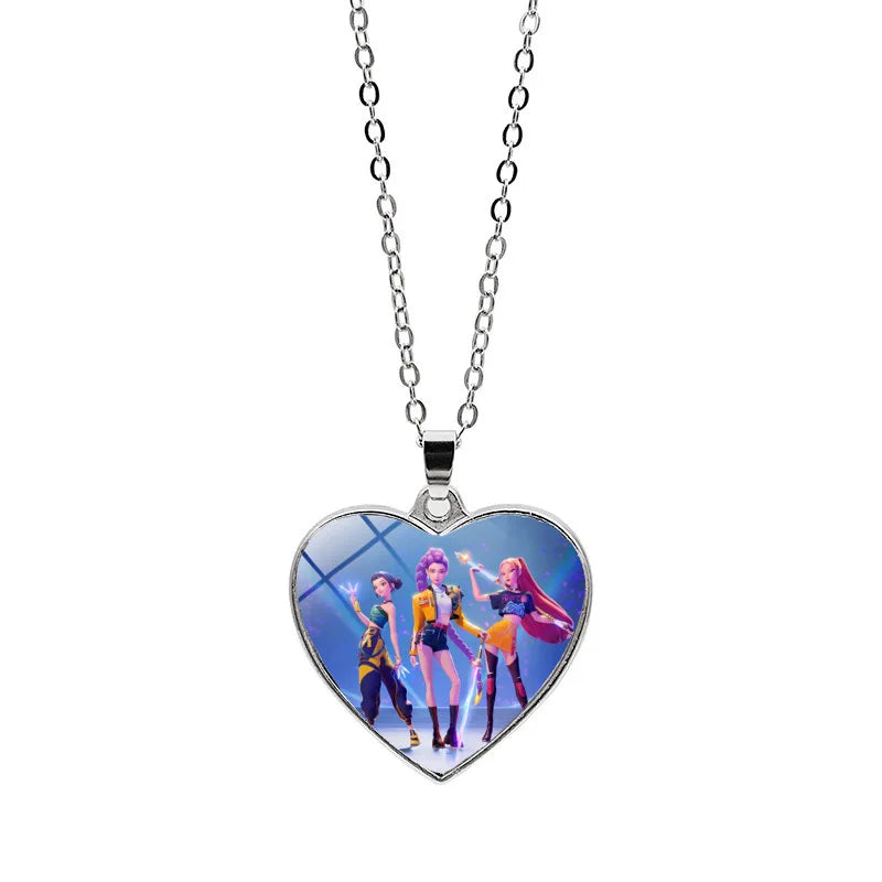 KPop Devil Hunter Girl Necklace Children's Cartoon Charm Pendant Fashion Jewelry Accessory - Perfect Gift