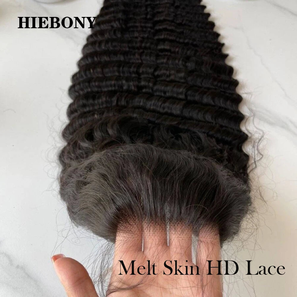 HiEbony Hair 13x6 HD Lace Front Wigs Deep Wave 250% Density Burmese Curly HD Lace Front Wigs Invisible Melt Skin HD Lace Wigs