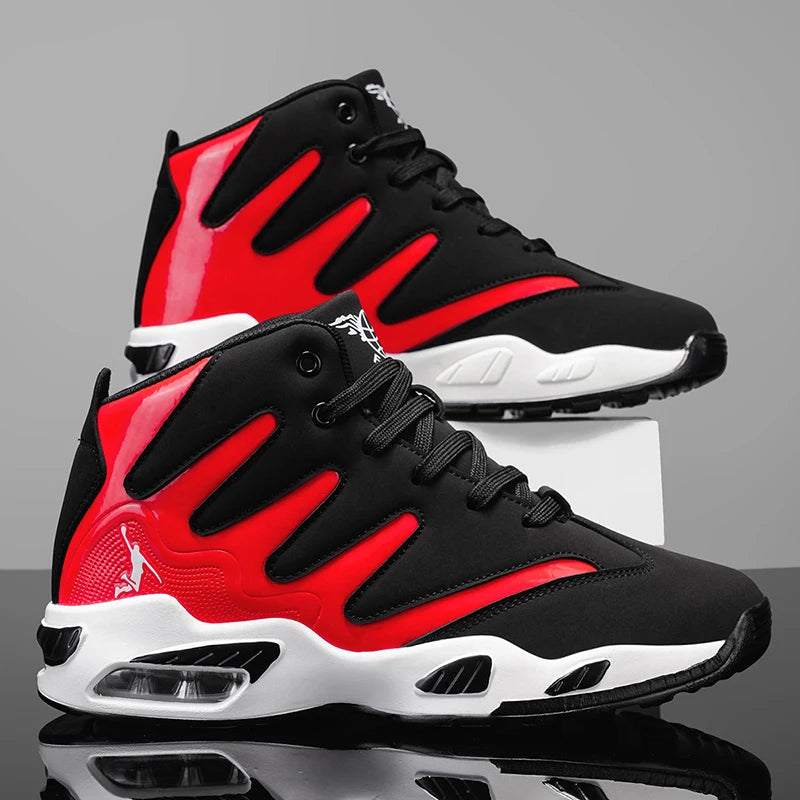 Men's High-Top Basketball Shoes Lace-Up Training Sneakers