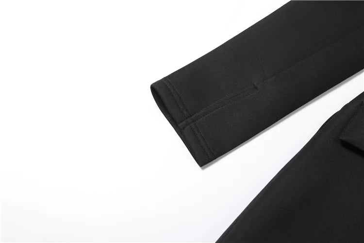 Cutenew Women Trend Elegant Office Dress Autumn Single Breasted Stand Collar Simple Solid Street Commute Skinny Suit Bodycon