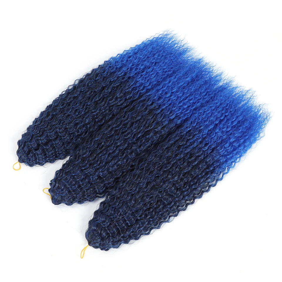 3-7Pcs Synthetic Brazilian Crochet Braids Hair for Women 20-28" Ombre White African Curls Kinky Curly Braiding Hair Extensions