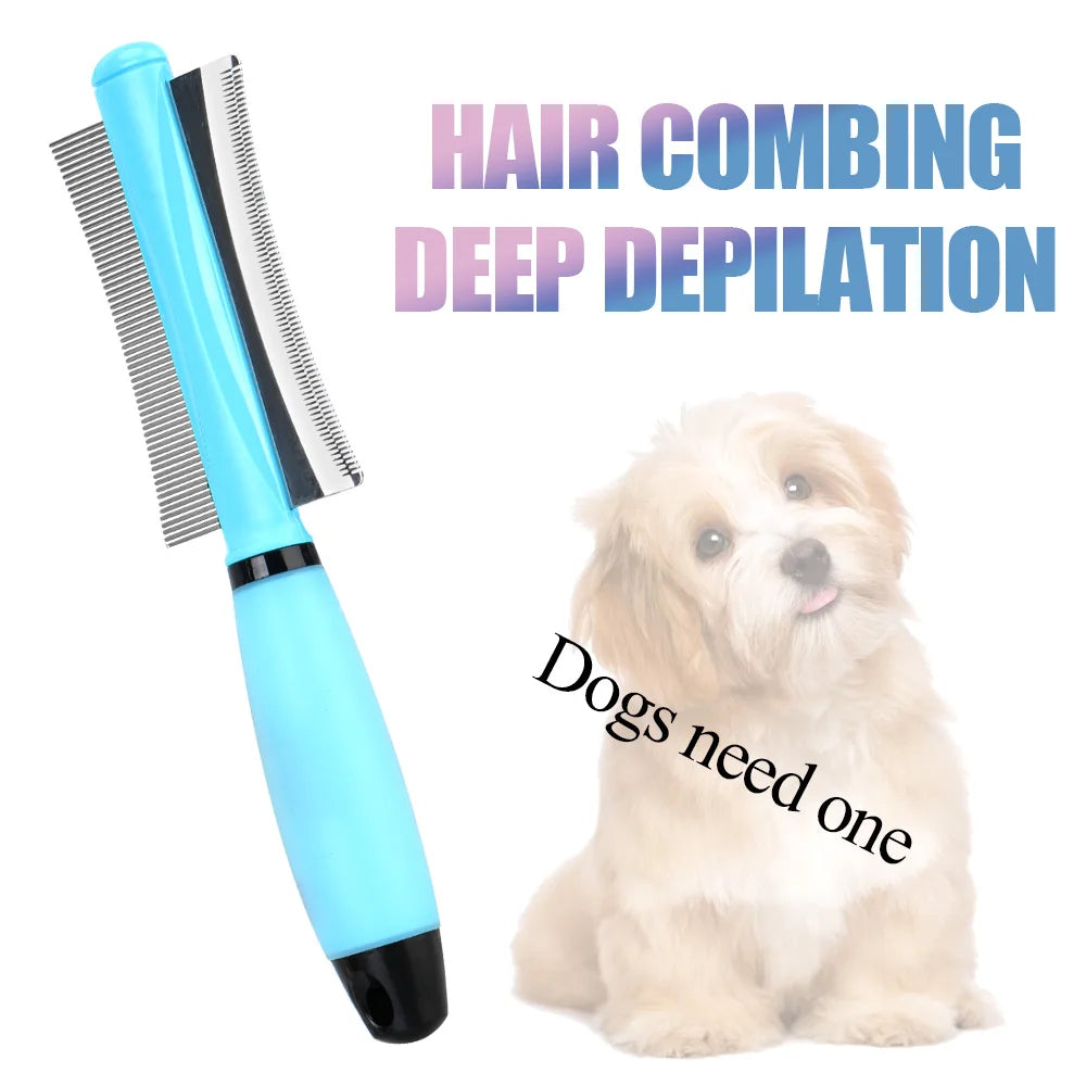 For Cat Dog Hair Remover For Cat Grooming Tool Easy Deshedding Brush For Long Small Hair Dog Pet Hair Comb Double-Sided