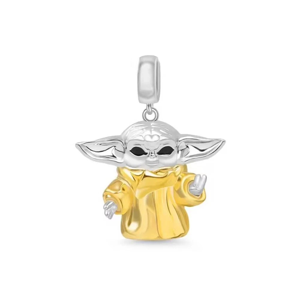 925 Sterling Silver Cute Cartoon Shield Soldier Stickey Charm Beads Animal & Character Charms DIY Jewelry Gift for Her