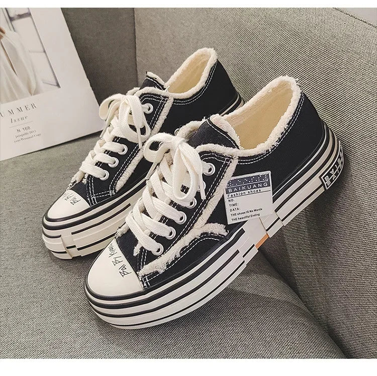 Men Vulcanized Shoe Thick Soles Increased Low Top Couple Shoe Canvas Shoe for Men Sneakers Tenis Masculino Zapatillas