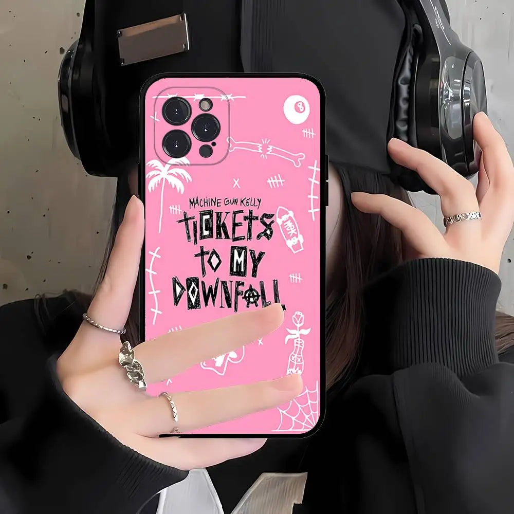 M-Machine Gun K-Kelly MGK Soft Back Phone Cover Case for iPhone 17 16 Pro Max 15 12 11 16e 13 Mini 14 15 Plus