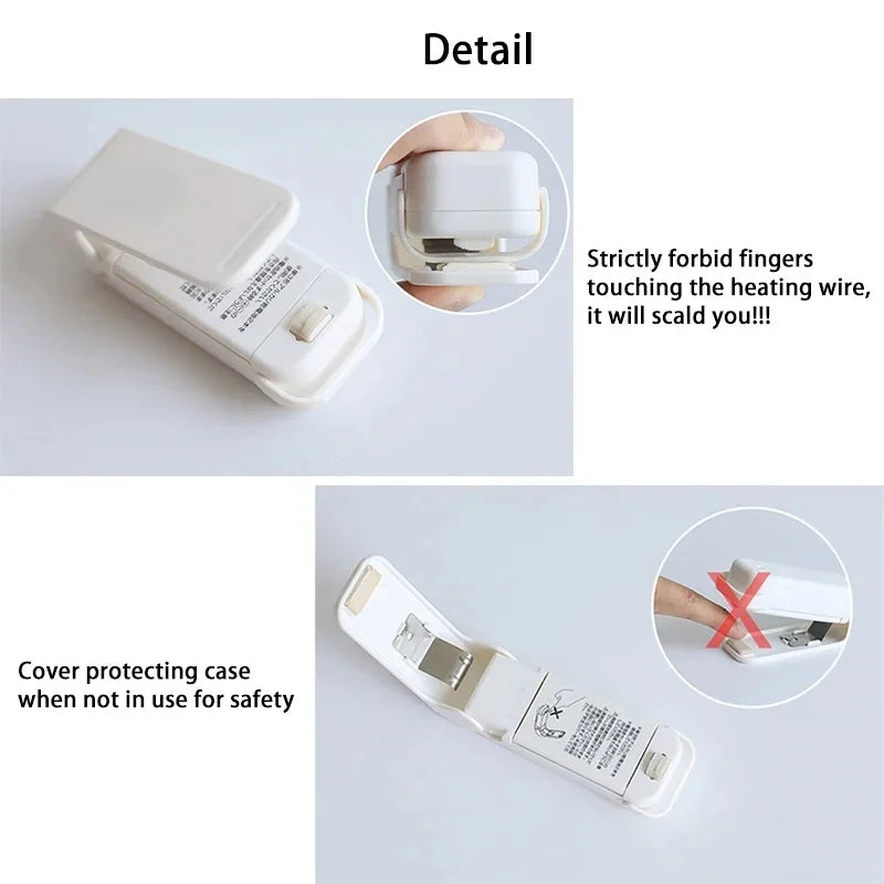 Portable Heat Bag Sealing Machine Package Sealer Bags Plastic Food Bag Closure  Food Packaging Heat Sealer Kitchen Gadget