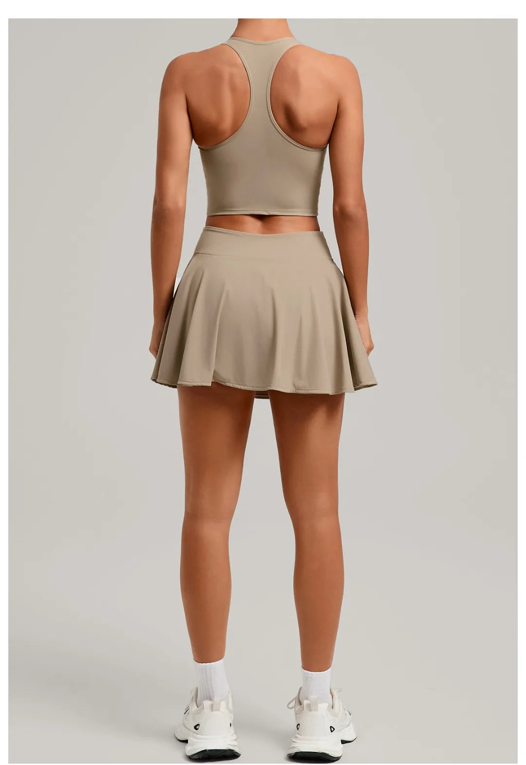 Women's Tennis Skirt Sets Golf High Waist Hip-lifting Anti-Exposure Pokets Fitness Running Sports Beauty Back Vest Workout Suits