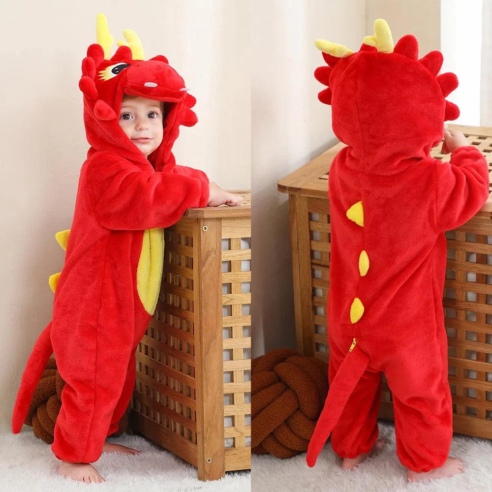 Autumn Winter Cartoon Style Winter Long Sleeve Baby Boys Girls Rompers Toddler Kids Playsuit Jumpsuits Baby Clothes Child Onesie