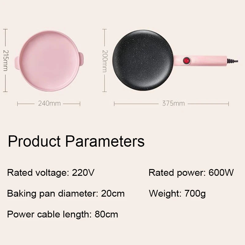 110V/220V Electric Crepe Maker Pie Baking Pan Non-stick Pancake Cooking Machine Chinese Spring Roll Pizza Griddle Cooker EU US