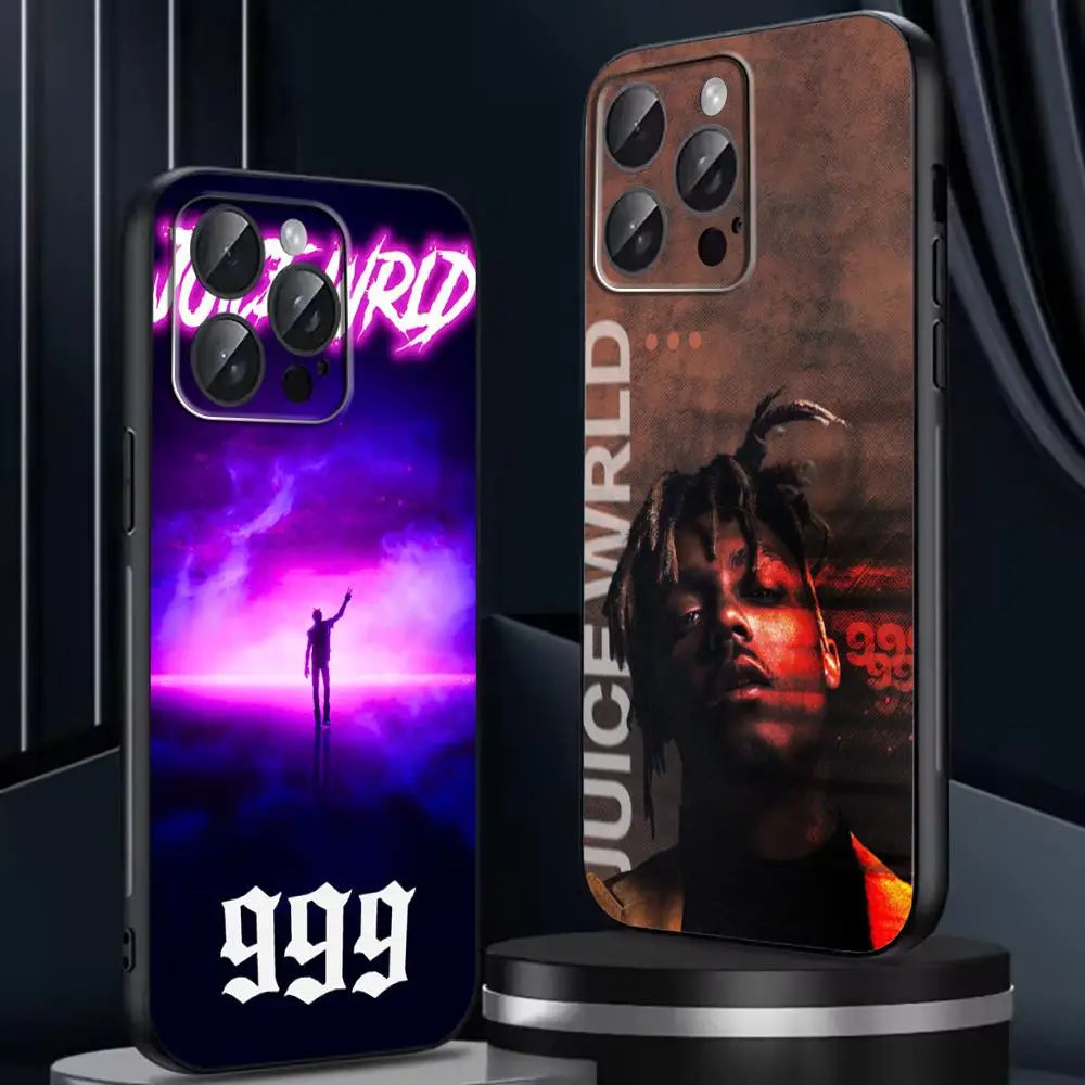 Juice cool 999 wrld fashion design ins Phone Case For iPhone 16 16e 15 14 13 12 11 Plus Mini Pro Max Soft black Shockproof Cover