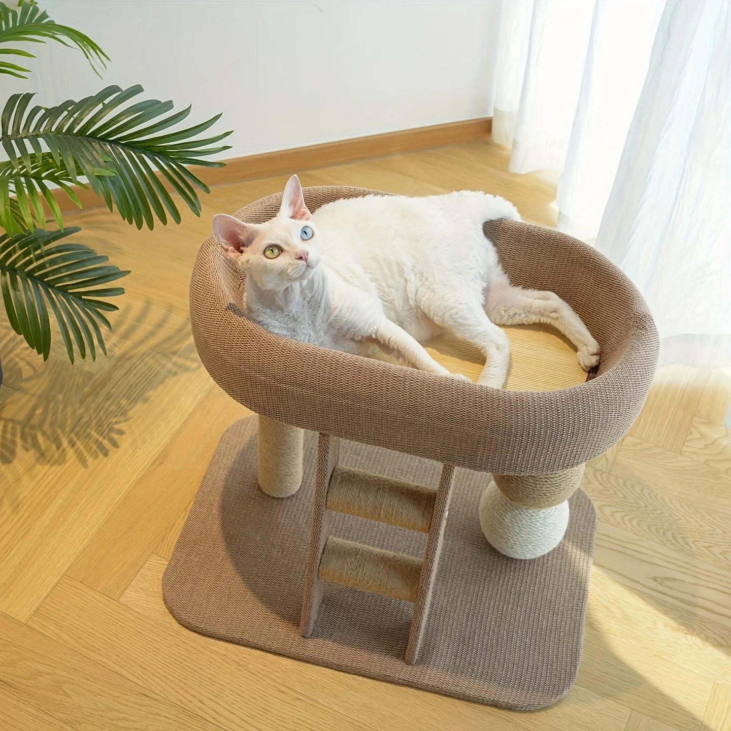 Multi-Level Cat Tree Tower with Scratching Posts & Cozy Perch - Durable Sisal Rope Cat Climber for Indoor Cats, Space-Saving