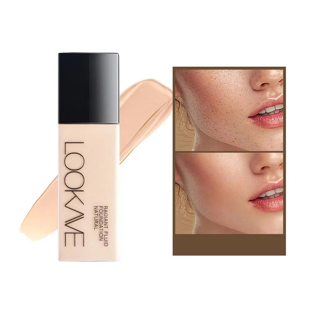 LOOKAVE Liquid Foundation Long Lasting Full Coverage Matte Cream CC Foundation Makeup Concealer Natural Liquid Base Moistur U1W8