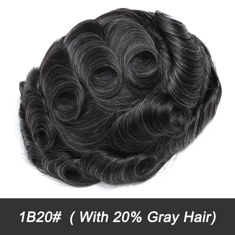 Permanent Curly Australia 25mm Men's Wigs Long-lasting Capillary Prosthesis Natural Human Hair Wigs Exhuast Hair System for Man