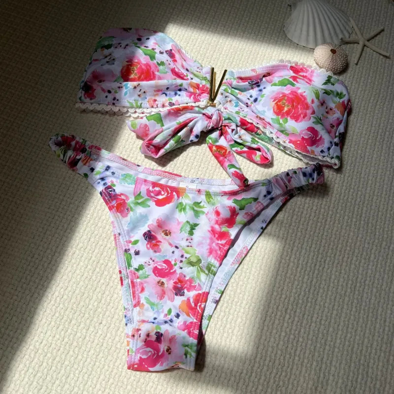 Floral Sexy Bikinis Women's Swimwear Female Swimsuit For Swim Wear Bathing Suits Brazilian Bikini Set Beachwear Pool Bather 2026