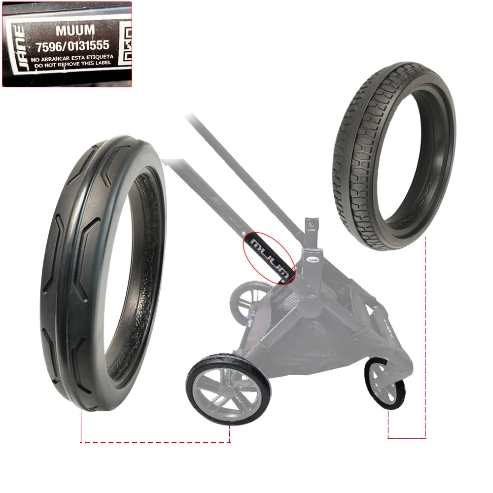 Custom Stroller Tire Each For Jane Muum Buggy Front Or Rear Wheel PU Tubeless Tyre With Tread DIY Baby Replacement Accessories