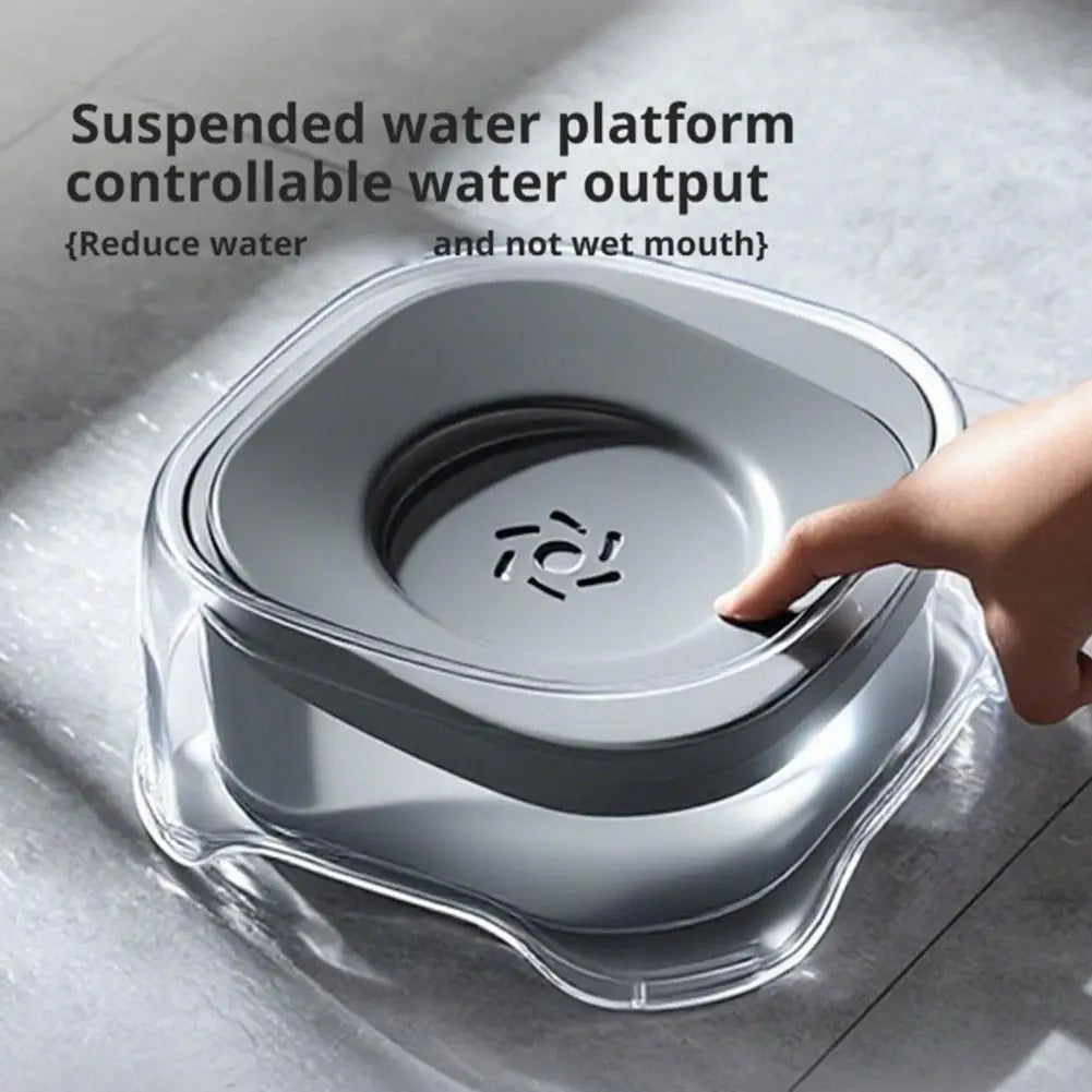 2L Anti-Spill Cat Dog Bowl Water Drinker Feeder Transparent Floating Pet Dogs Water Dispenser Keep Water Clean & Pets' Chin Dry