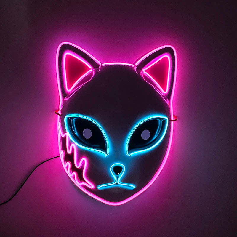 Halloween Carnival Party Costume Decoration Luminous LED Mask Halloween Mask LED Maske Light Up Party Masks for Glow Party