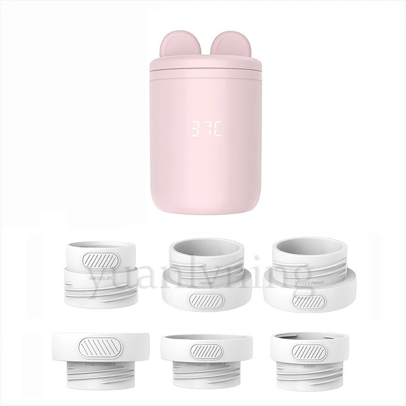 Portable Baby Bottle Warmer Wireless 8800mAh Fast Heating &Sterilizer Waterproof Breastmilk Warmer with 3 Adapters