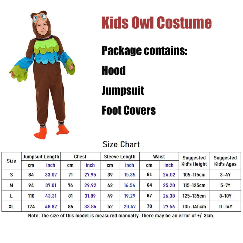 Unisex Boys Girls Jumpsuit Animal Halloween Costumes Bodysuit Kids Purim Party Fancy Dress Up Clothing Set