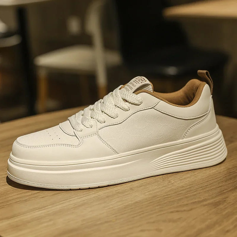 Men's Casual Sport Shoes Thick Bottom Invisible Heightening 10cm Rubber Outsole Synthetic Upper Breathable Lace-Up Sneakers