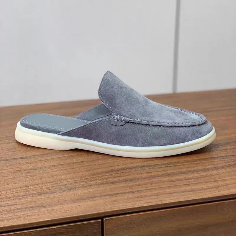 Summer New Flat Bottom Slippers Half Slip-On Slipper Style Men's Shoes Outdoor Wear Casual Comfortable Flat Heel Loafers