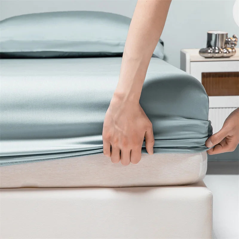 Premium Egyptian Cotton Bedding Fitted Sheet Elastic Band Around Mattress Cover Double Queen King Size Bed Cover No Pillowcase