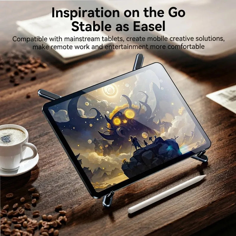 3-in-1 Magnetic Phone Holder Base for Laptop Portable Selfie Stick Foldable Tripod Stand for IPhone IPad Tablet Laptop Desktop