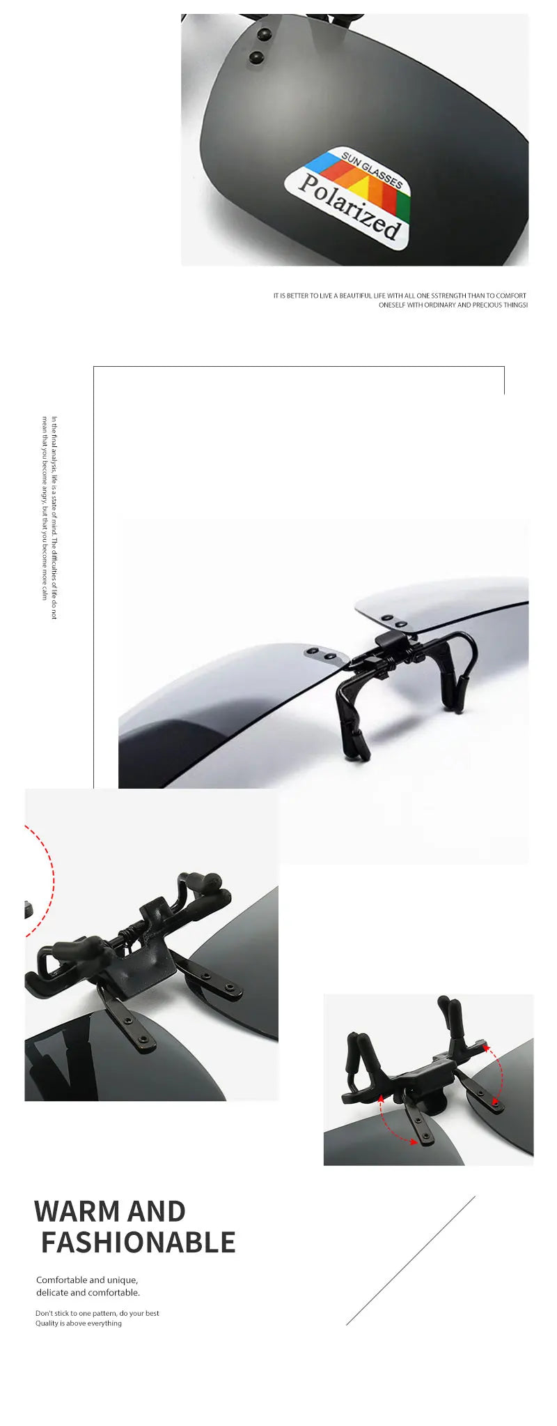 Polarized Clip Sunglasses 2Pcs Set Myopia Glasses Clip Driver Fishing Night Vision Myopia Clipon Sun Shading Eyeglasses