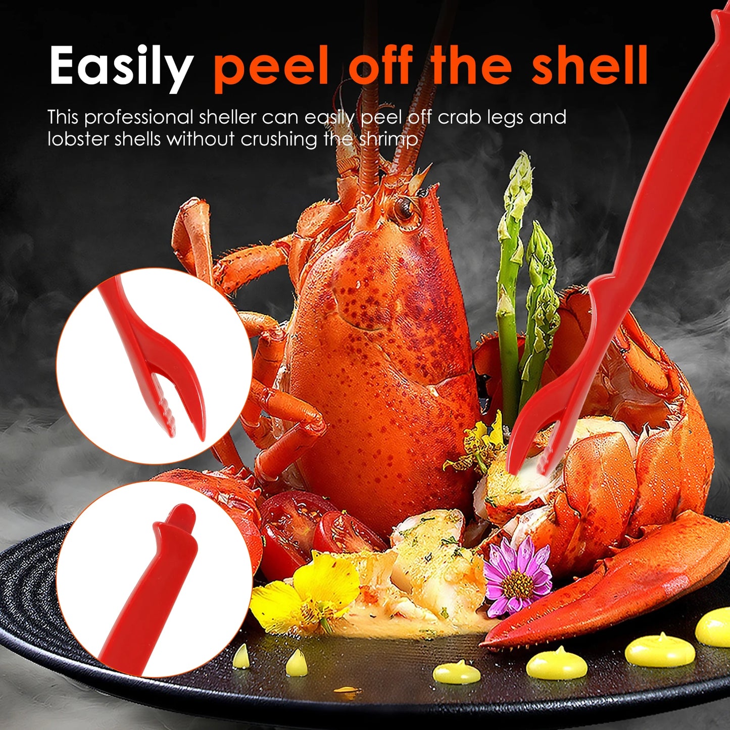 7/9Pcs Crab Cracker Tool Set Stainless Steel Seafood Tools with Lobster Sheller Crab Leg Fork Seafood Forks Scissors for Kitchen