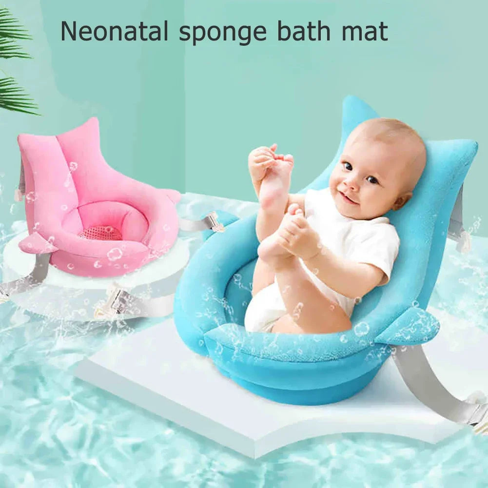 Newborn Bath Cushion Seat Anti Slip Floating Infant Bathtub Pad Portable Infant Bath Support Pad for Less Than 10kg Babies